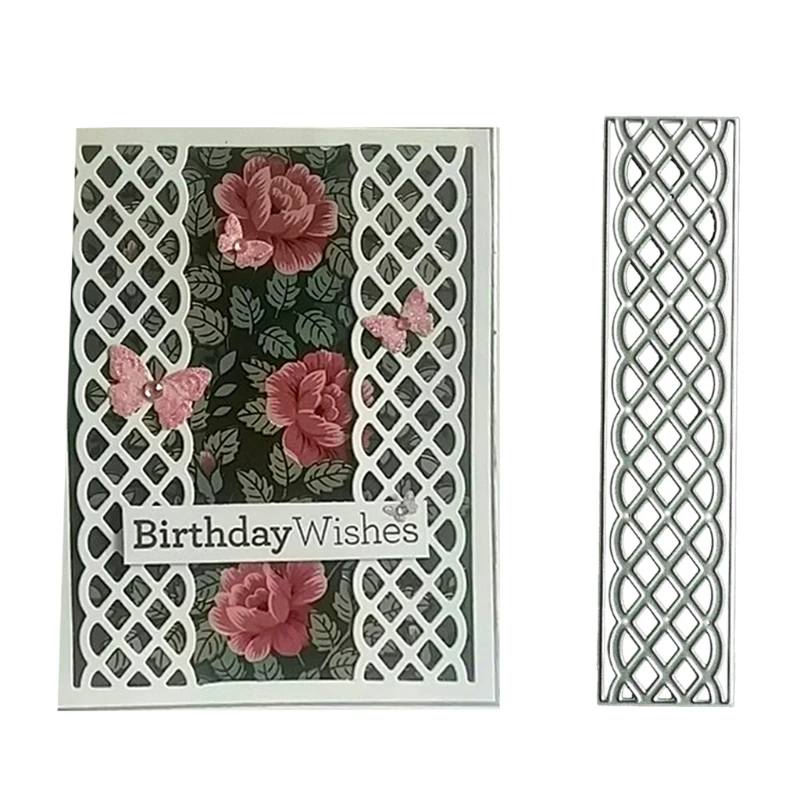 

Rectangle Metal Cutting Dies Fan-shaped Grid Embossing Script Die Stencils Scrapbook Birthday Cards Making DIY Supplies F19B
