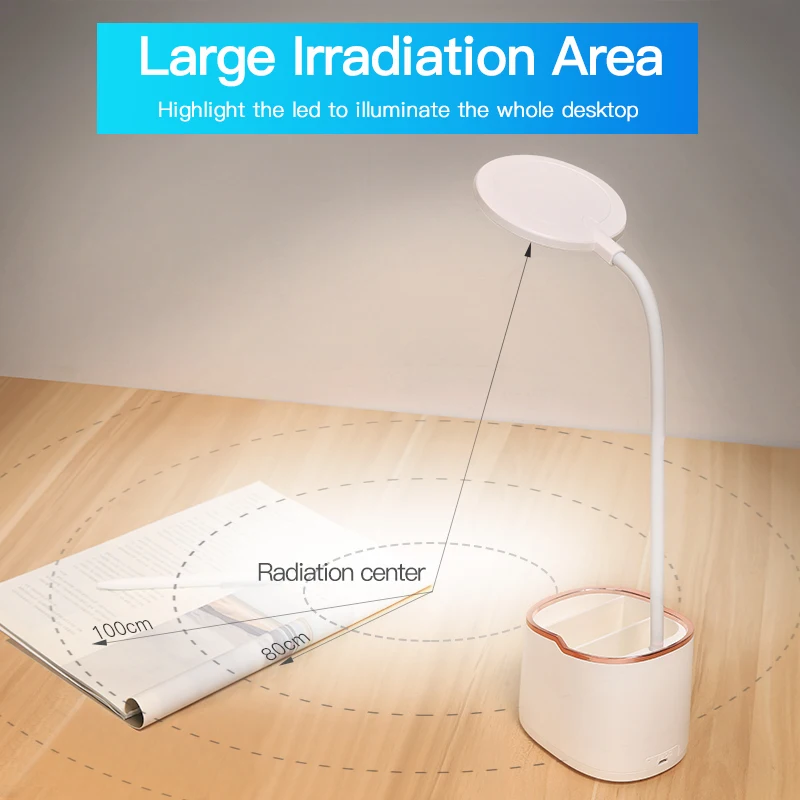 yage rechargeable table lamp storage pen holder lamps table 18 pcs led touch table lamp usb hose phone stand student desk lamp free global shipping