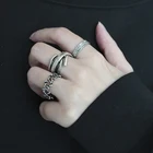 Винтажное посеребренное кольцо в стиле панк, унисекс