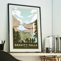 gravity falls national park canvas painting hd print vintage wall art travels cities retro poster travel landscape picture decor