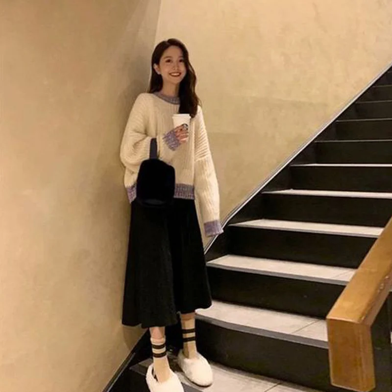 

Осень 2021, зимний свитер, женские топы, вязаный пуловер, женская мягкая теплая толстая верхняя одежда