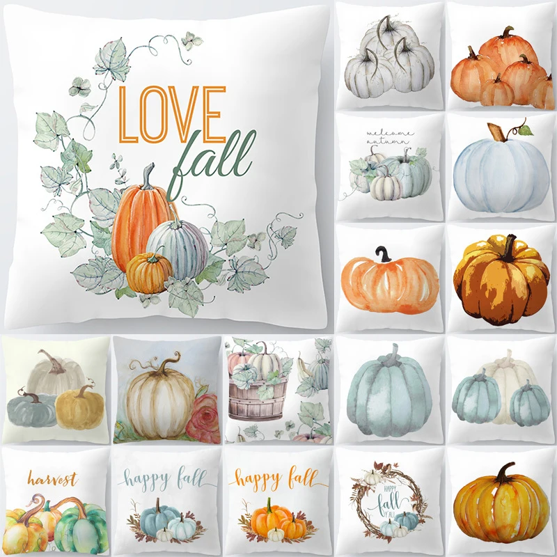 Модная Осенняя Подушка с изображением тыквы чехол на талию наволочка для дивана