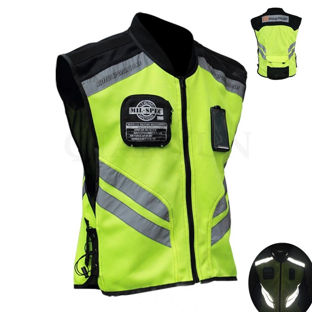 

Moto Reflective Vest Jacket Motorcycle Safty Waistcoat Warning Clothing High Visibility Vest Team Uniform Off-Road Racing Vest
