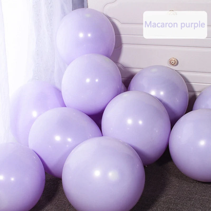 Purple 100 шт./компл. 10 дюймов разноцветных шаров утолщенной латексные круглые шарики, свадебной церемонии, дня рождения или фестиваля, украшение дома вечерние поставки - Цвет: Purple