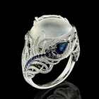 Женское Винтажное кольцо кошачий глаз Milangirl, кольцо с крупным камнем с перьями и натуральным опалом