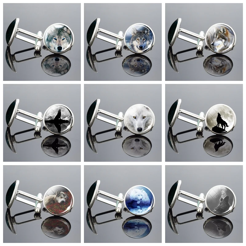 Мужские Запонки с изображением волков креативные запонки головы волка свадебные