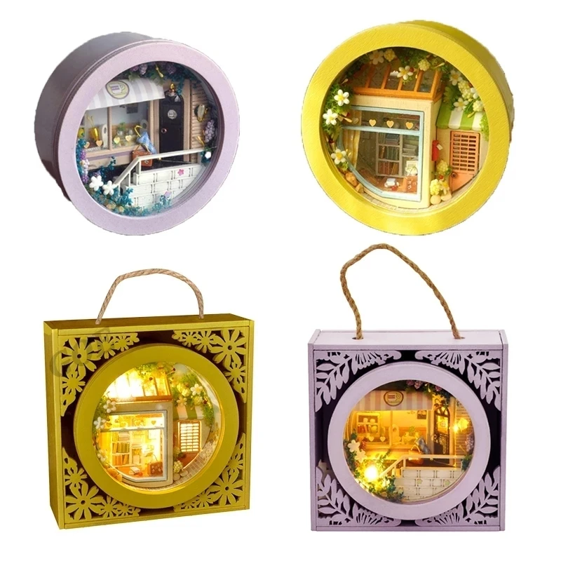 

DIY Dollhouse Wooden Doll Houses Miniature Doll House Furniture Kit Casa Music Led Toys for Children Birthday Gift TH9