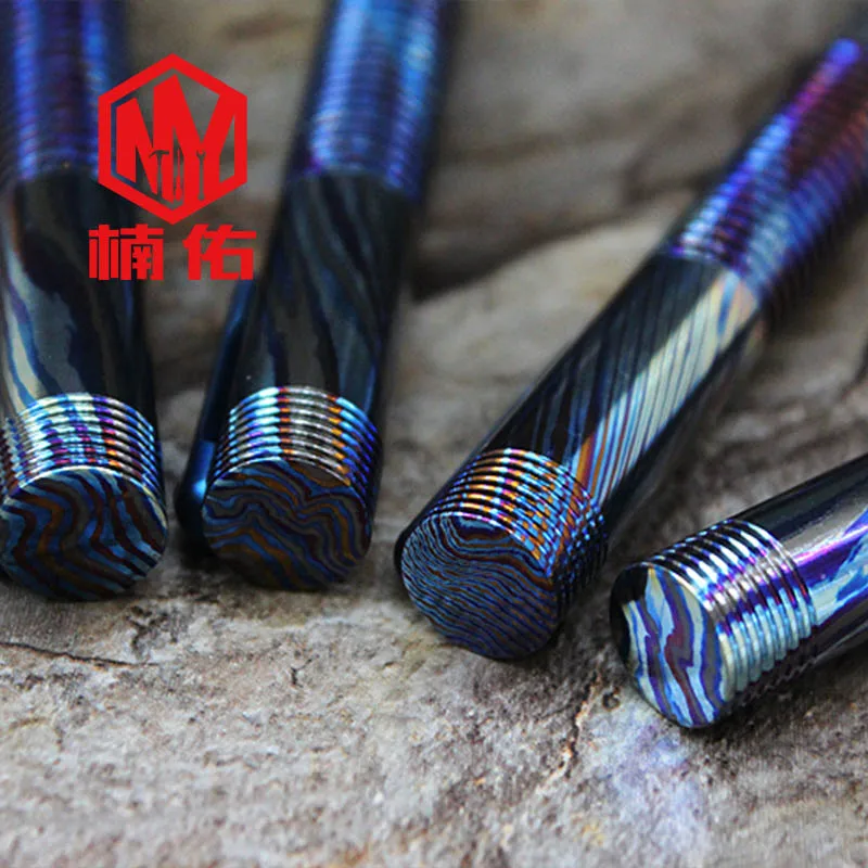 spesifikasi 1PC High-End Titanium Damaskus Serat Karbon Pena Taktis EDC Jendela Rusak Multi Alat Pertahanan Diri Bisnis Menulis Pena