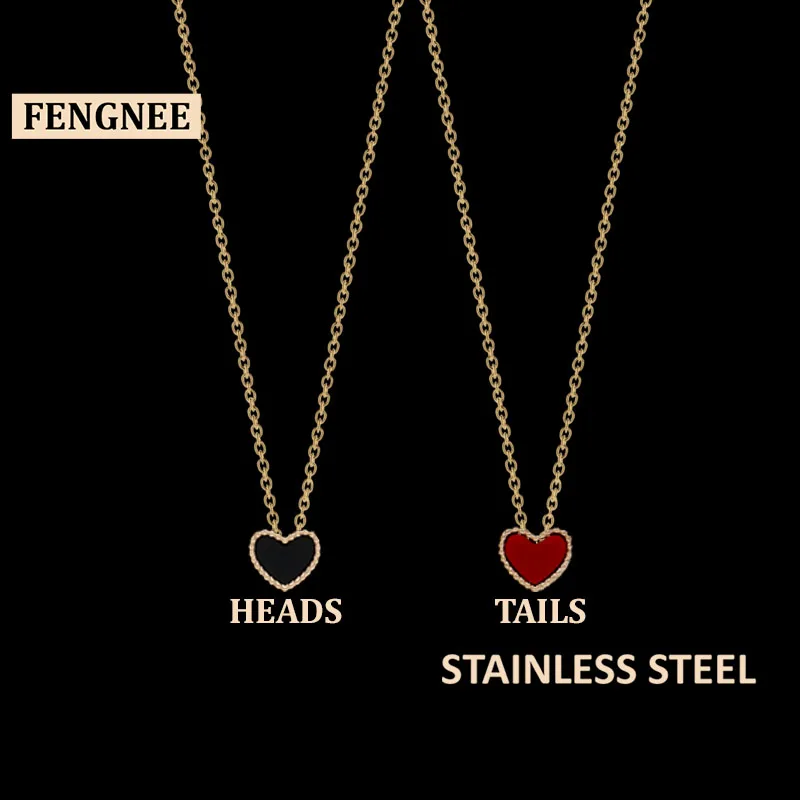 Fengnee Роскошные ювелирные изделия из нержавеющей стали для женщин Love Rose Gold