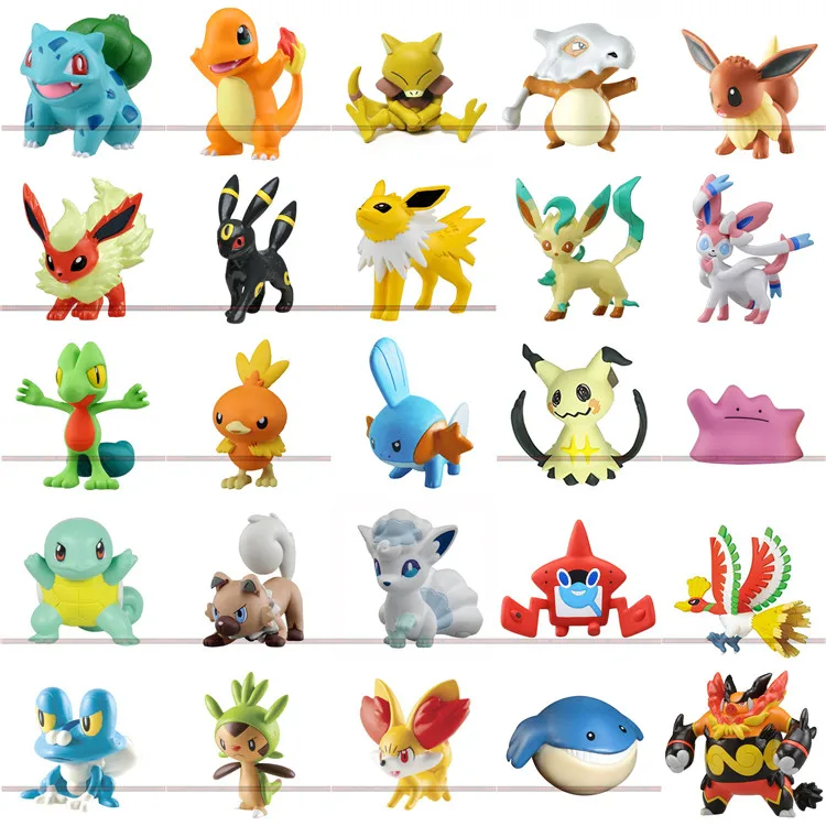 

Pokemon Bulbasaur Charmander Squirtle Treecko Torchic Mudkip Chespin Fennekin Froakie Vulpix Espeon Cute Action Figure Toys
