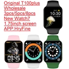 Оригинальные Смарт-часы T100 plus 7, Смарт-часы T100plus, оптовая продажа, Bluetooth, музыка, дистанционное управление, набор номера, сообщения, напоминания, спорт