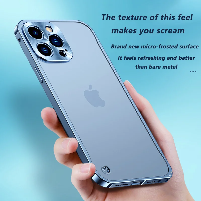 new luxury aluminum alloy metal frame frosted phone case for iphone 12 13 pro max case support magsafe magnetic wirelesscharging free global shipping