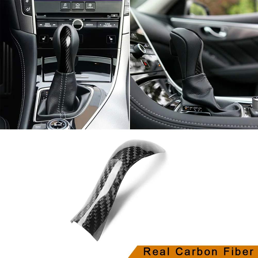 

For Infiniti Q50 Q60 2014-2019 Gear Shift Knob Cover Real Carbon Fiber Durable High quality New
