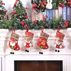 Рождественский чулок мини-носок Санта Клаус Конфеты Подарочная сумка Рождественская елка Декор Navidad рождественские украшения для дома Новый год 2019 2020