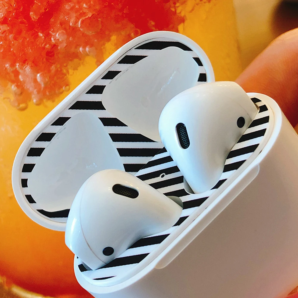 Пылезащитная наклейка чехол для Apple AirPods 1 2 гарнитура Защита кожи Airpods аксессуары