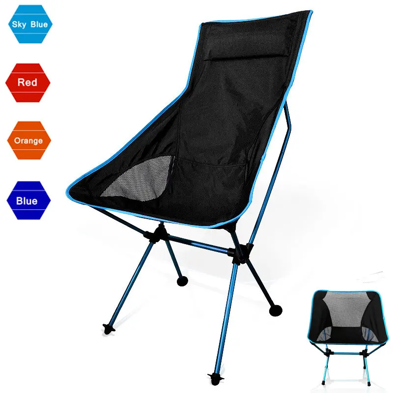 

Beach Chair Fishing Grazing Camping Ultralight Folding Chair Outdoor Furniture 7075 Al Oxford Fabric Max 100kg Modern Moon Chair