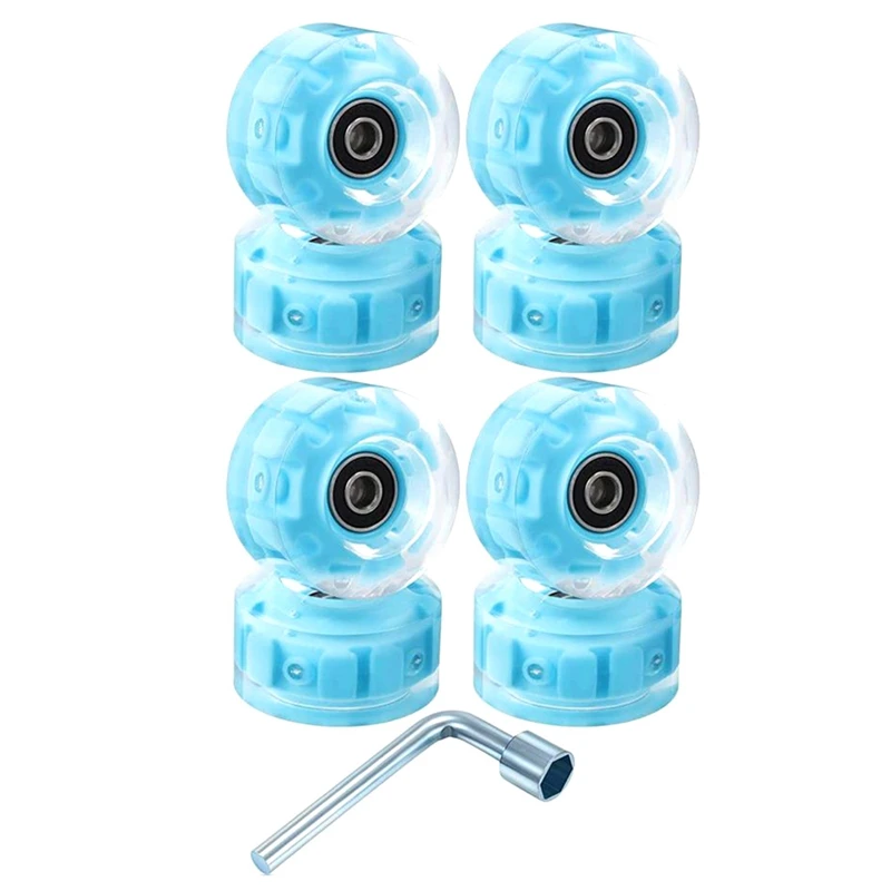 

8 Piece LED Luminous Skate Wheels with Skate Roller Bearings 32 x58mm