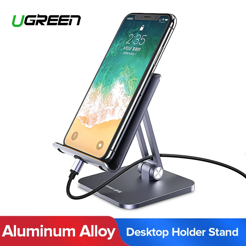 Ugreen держатель для мобильного телефона, подставка из алюминиевого сплава, металлическая подставка для планшета, универсальный держатель для iPhone, iPad, Xiaomi, настольный держатель для телефона