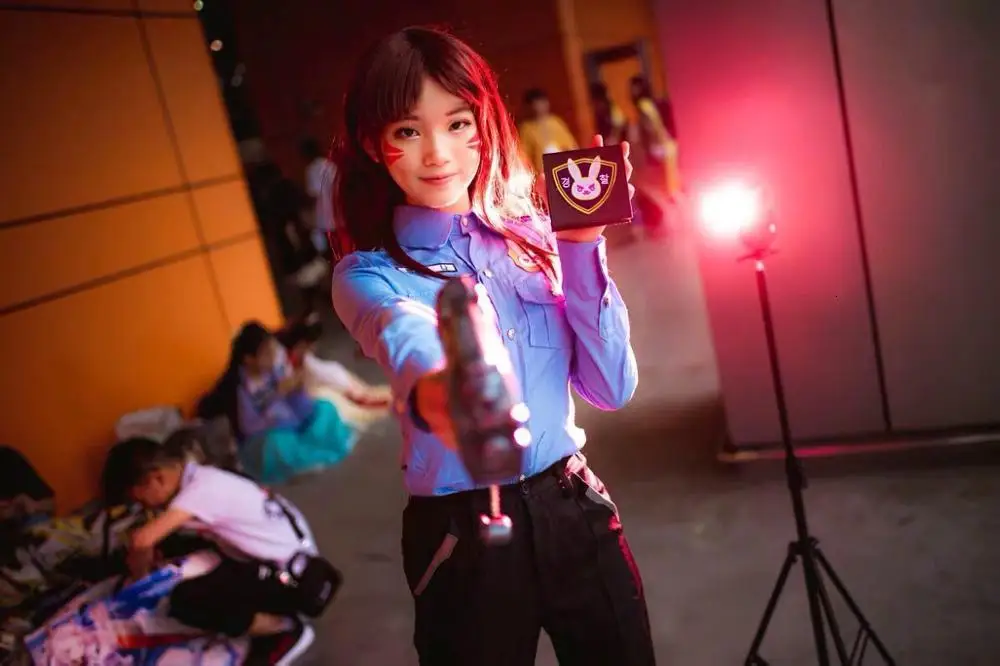 OW Cosplay D.VA DVA Hana песня полицейский офицер карнавал униформа косплей костюм полный