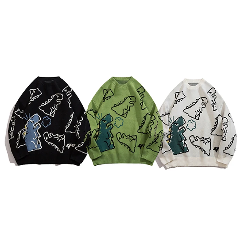 Кардиган оверсайз TEDSN вязаный свитер с динозавром уличная одежда Свободный Топ