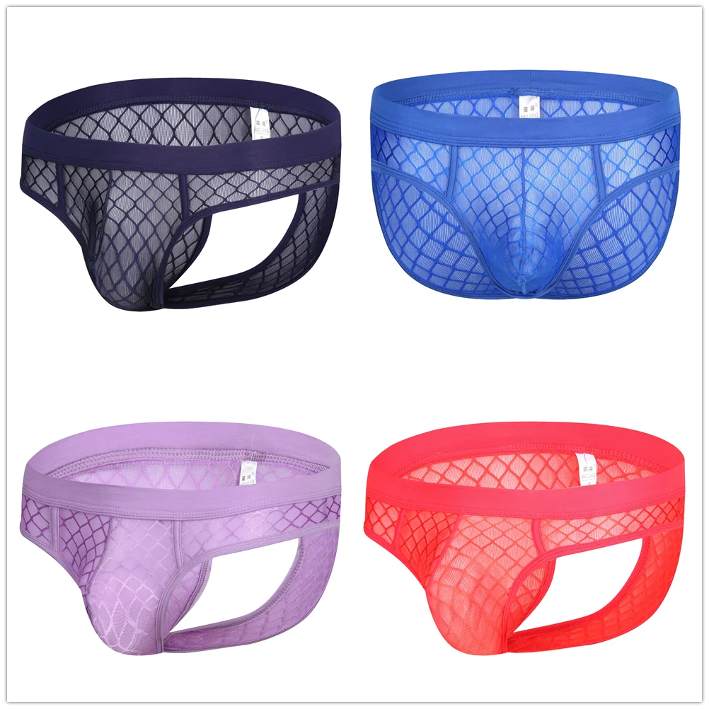 

New Men's sexy Underwear Briefs Breathing Breathable Comfortable Boxer Emotional appeal Low waist Net yarn romantic 1803