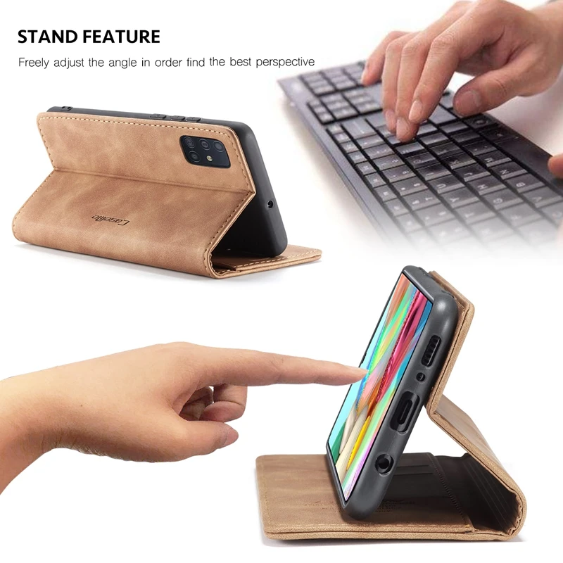 Для Coque Samsung Galaxy A52 A72 чехол A51 A71 Ретро Кожаный чехол-портмоне с откидной крышкой