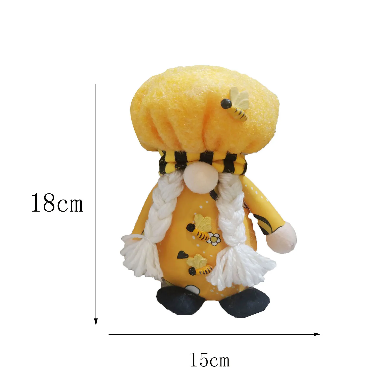 

2PCS Cute Bee Gnome Plush Independence Day Decor Election DecorationBee Festival Gifts Home Desktop Decoration Creative Doll
