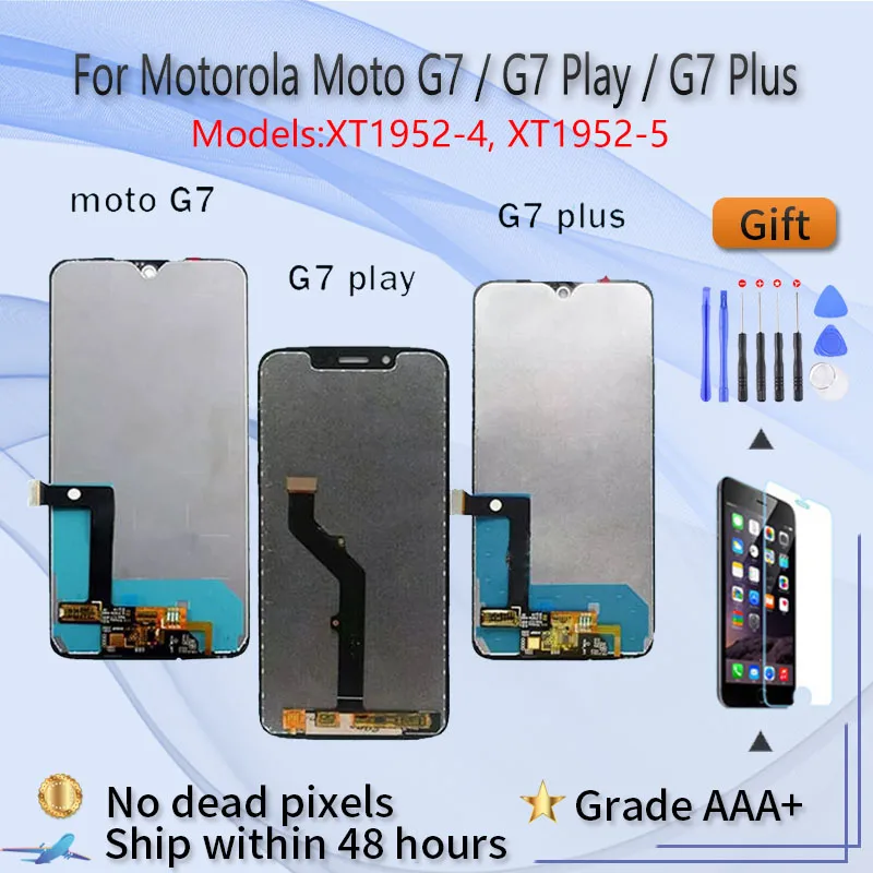 

Для Motorola MOTO G7 MOTO G7 Play MOTO G7 Plus Оригинальный ЖК-экран в сборе черный с ремонтным инструментом и закаленной пленкой