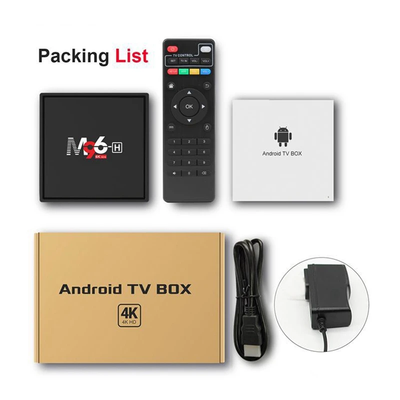 

M96-H Android 10.0 TV Box 6K HD TV BOX 4 / 32G Network Player 2.4G / 5G Dual-Band WiFi with Bluetooth