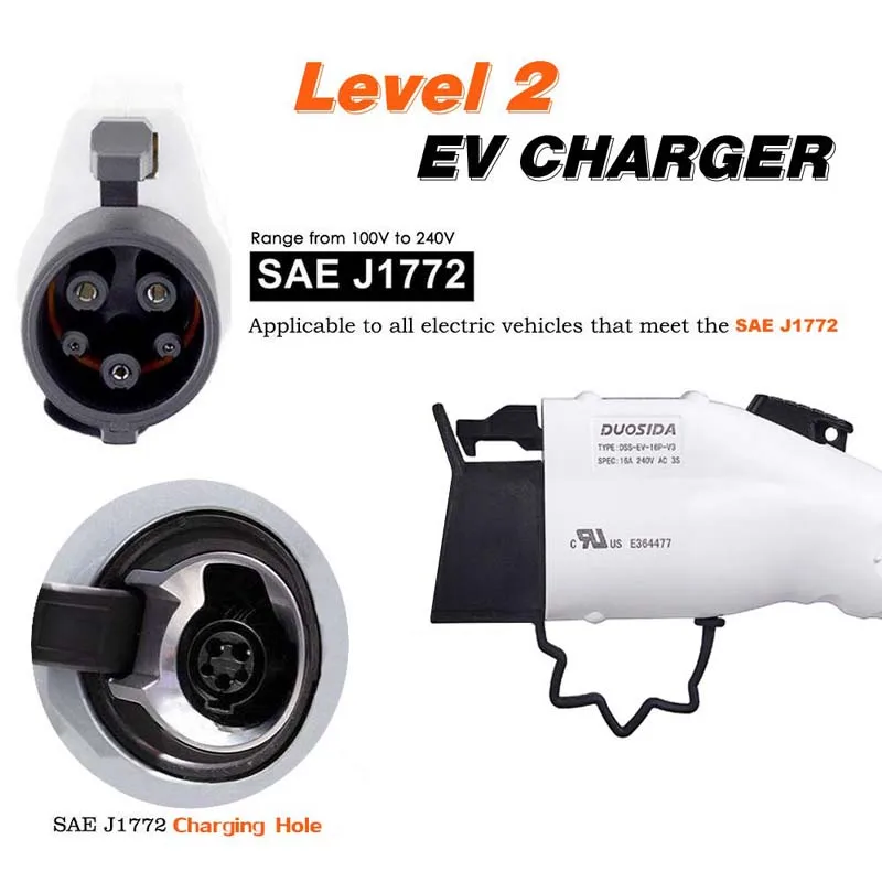 J1772 электромобиль EV зарядное устройство для Ford Nissan Leaf от Duo sida EVSE тип 1