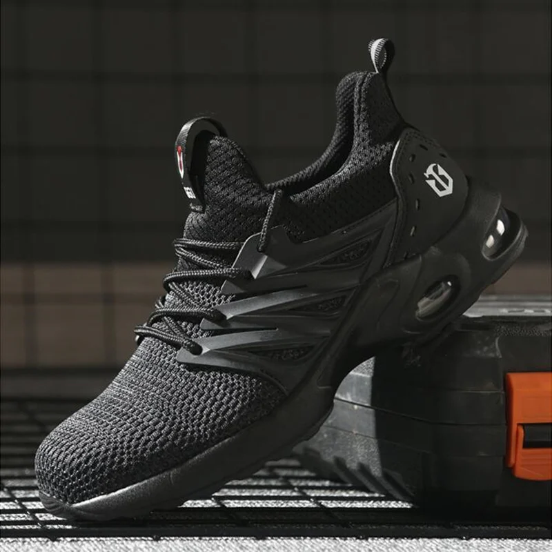

Lightweight Men and Women Steel Toe Safety Shoes Anti Smashing Breathable Mesh Air Cushion Work Boots Indestructible Shoes