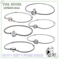 hot sale 100 s925 sterling silver pandora bracelet fit original love snake charms bangle diy high quality jewelry for women