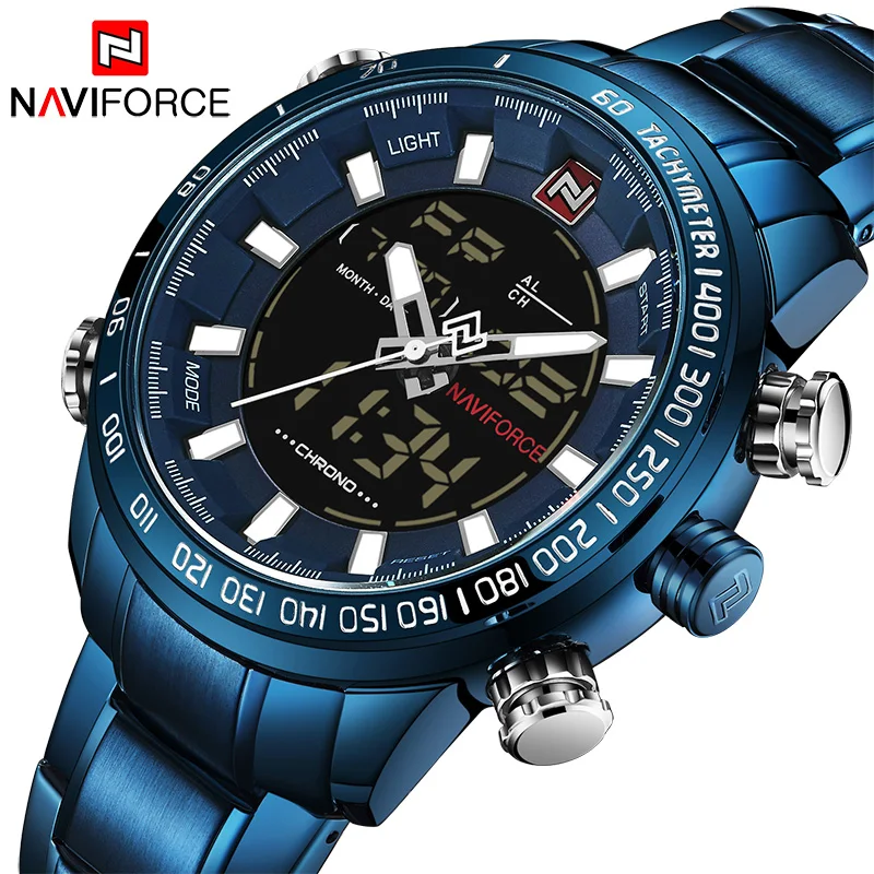 NAVIFORCE 9093 роскошные мужские спортивные часы Chrono брендовые военные