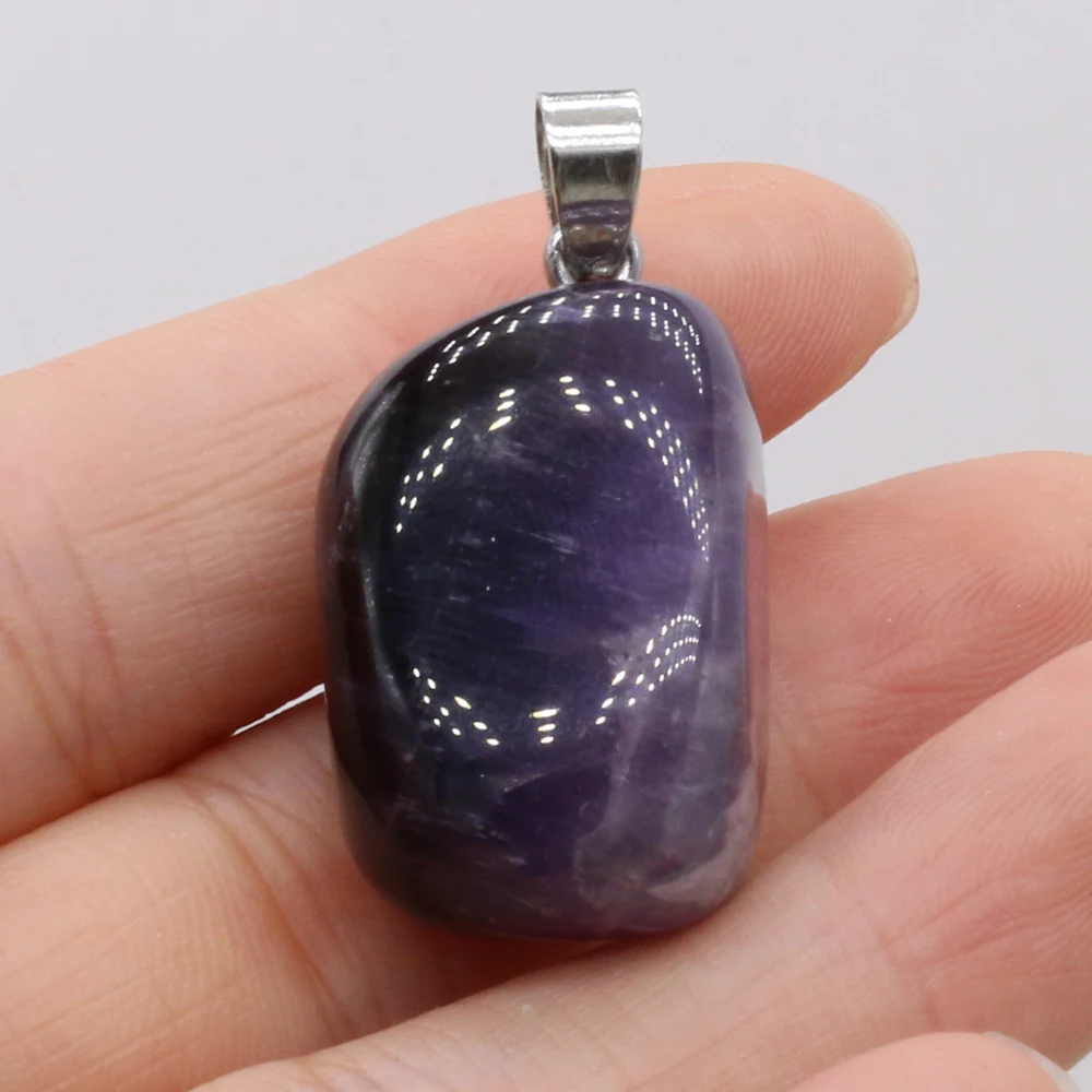 

Natural Semi-precious Stone Pendant Irregular Amethyst for DIY Jewelry Making High Quality Gift