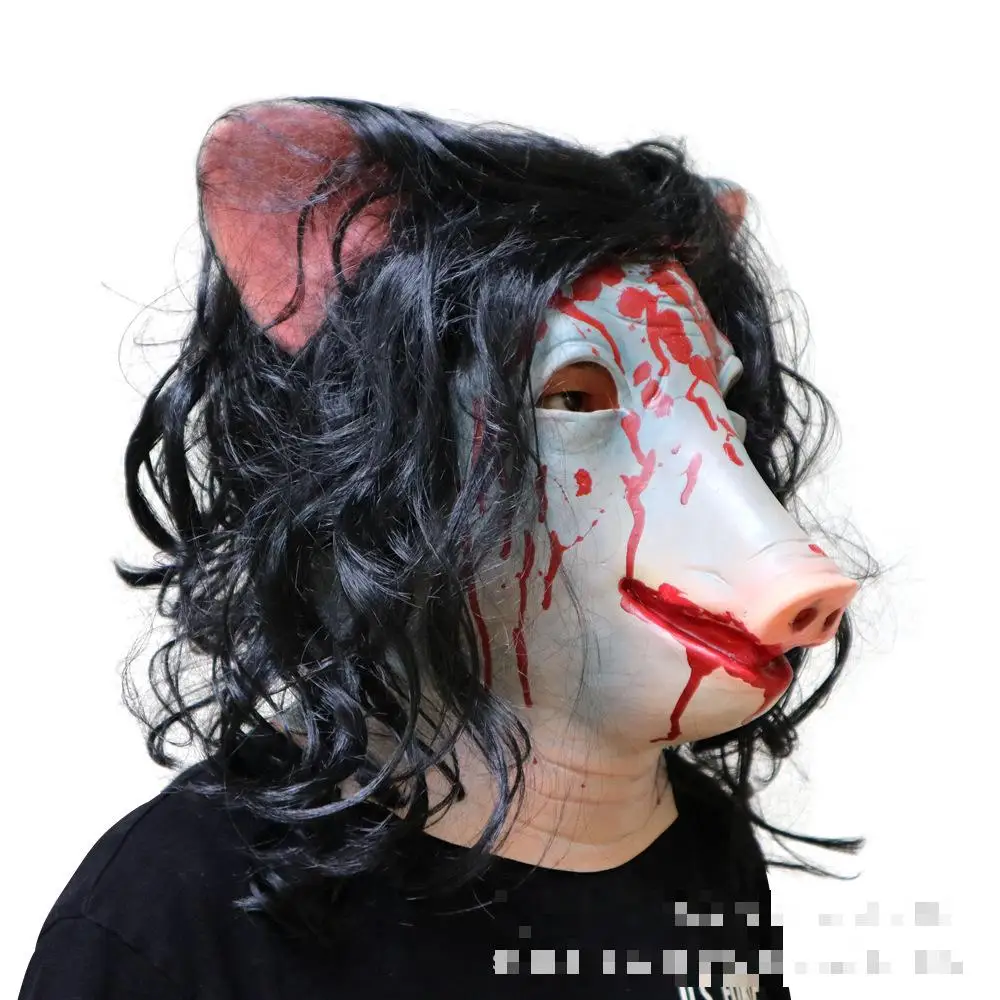 Saw Horror 3 Аманда Свинья Маска на голову Хэллоуин ужас кровавый Cos наушники для