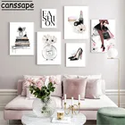 Флакон духов, Роскошные настенные плакаты, модный плакат, макияж, холст, живопись, цветок, художественный принт, современные настенные картины, декор для гостиной