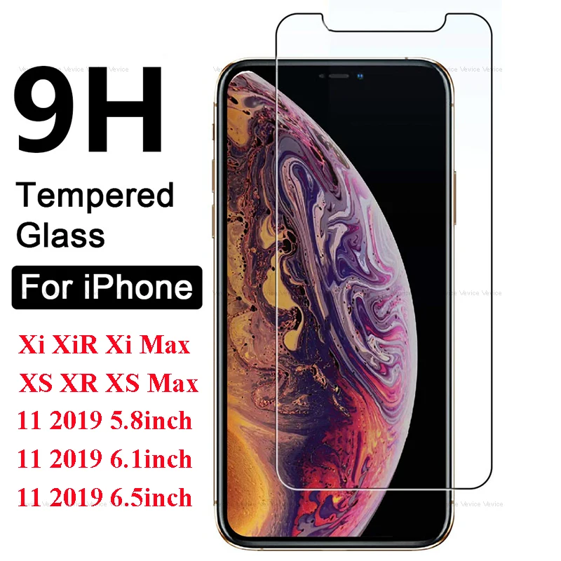 2 шт закаленное стекло для iPhone 11 2019 Защитная крышка экрана Xs Max X XR XI 7 8 6 6s Plus