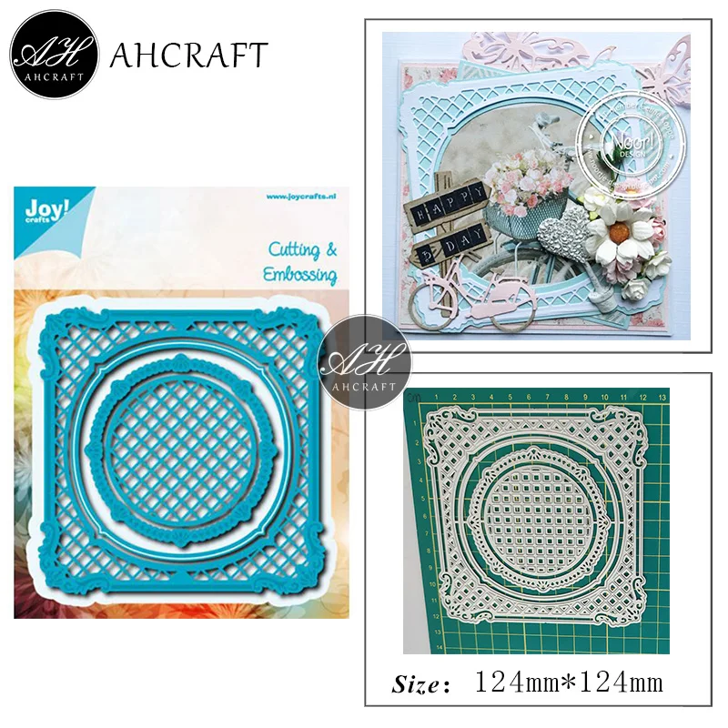 

AHCRAFT Square Grid Round Metal Cutting Dies for DIY Scrapbooking Photo Album Decorative Embossing Stencil Paper Cards Mould