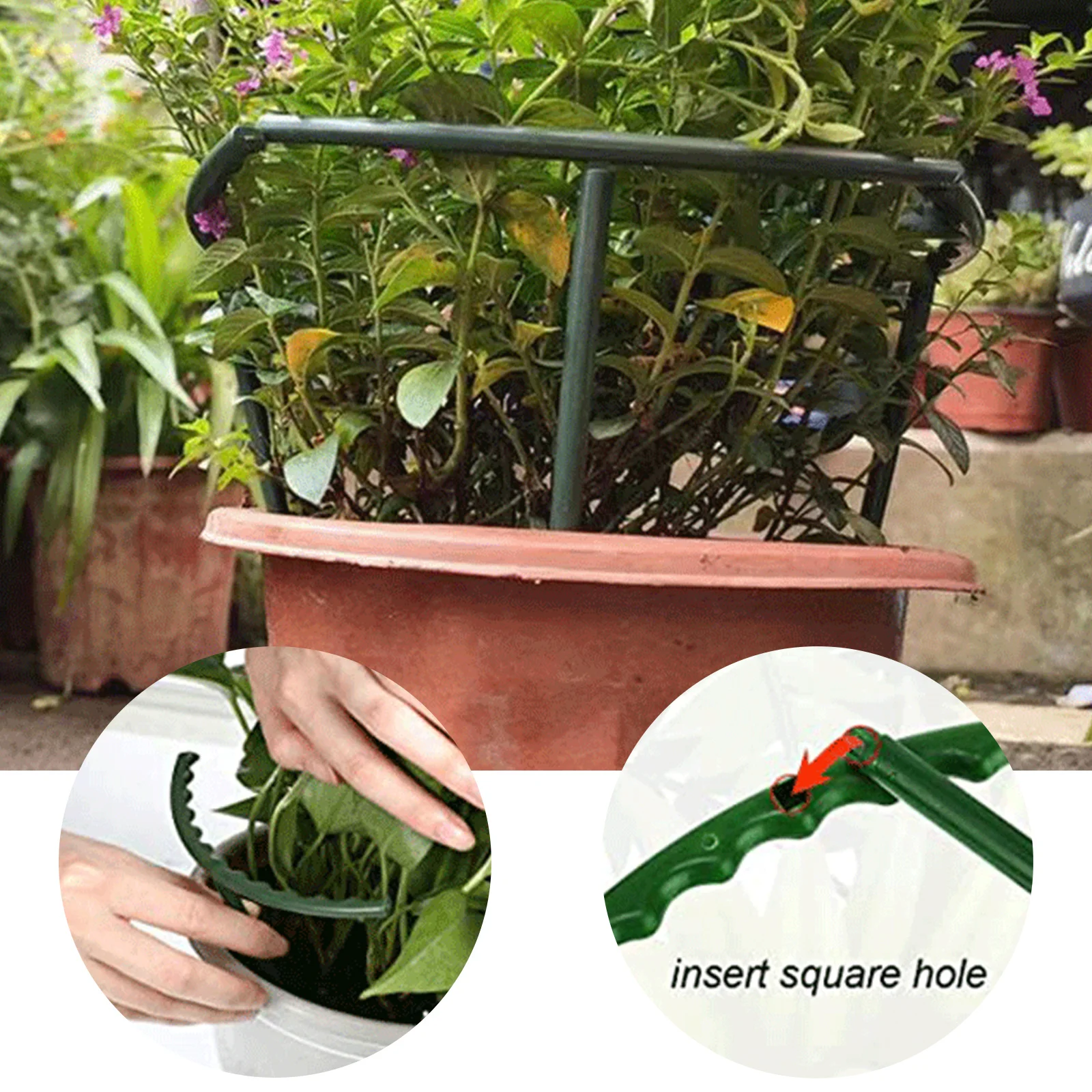 

14/18pcs Half Round Plant Stake Plant Support Ring Metal Garden Flower For Tomato Hydrangea Indoor Fruits Plants Easy Install