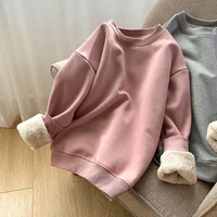 plus velvet thick thick warm sweater lamb wool sweater round neck pullover korean version of the new autumn and winter sweater