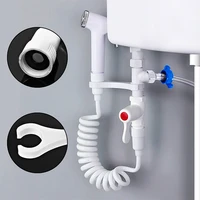 abs portable bidet sprayer set handheld toilet bidet retractable spring hose adapter free mounting bracket switch cleaning tool