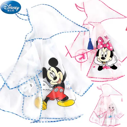 

Disney Children Transparent Raincoat Outdoor EVA Frozen Kids Rain Coat Minnie Mickey Rain Rainproof Student Poncho