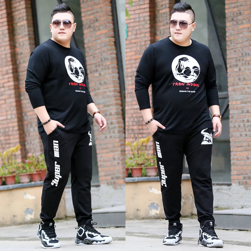 

Collection - long sleeve Pants Large Men's long sleeve T-shirt pants with two fat leisure sports packages