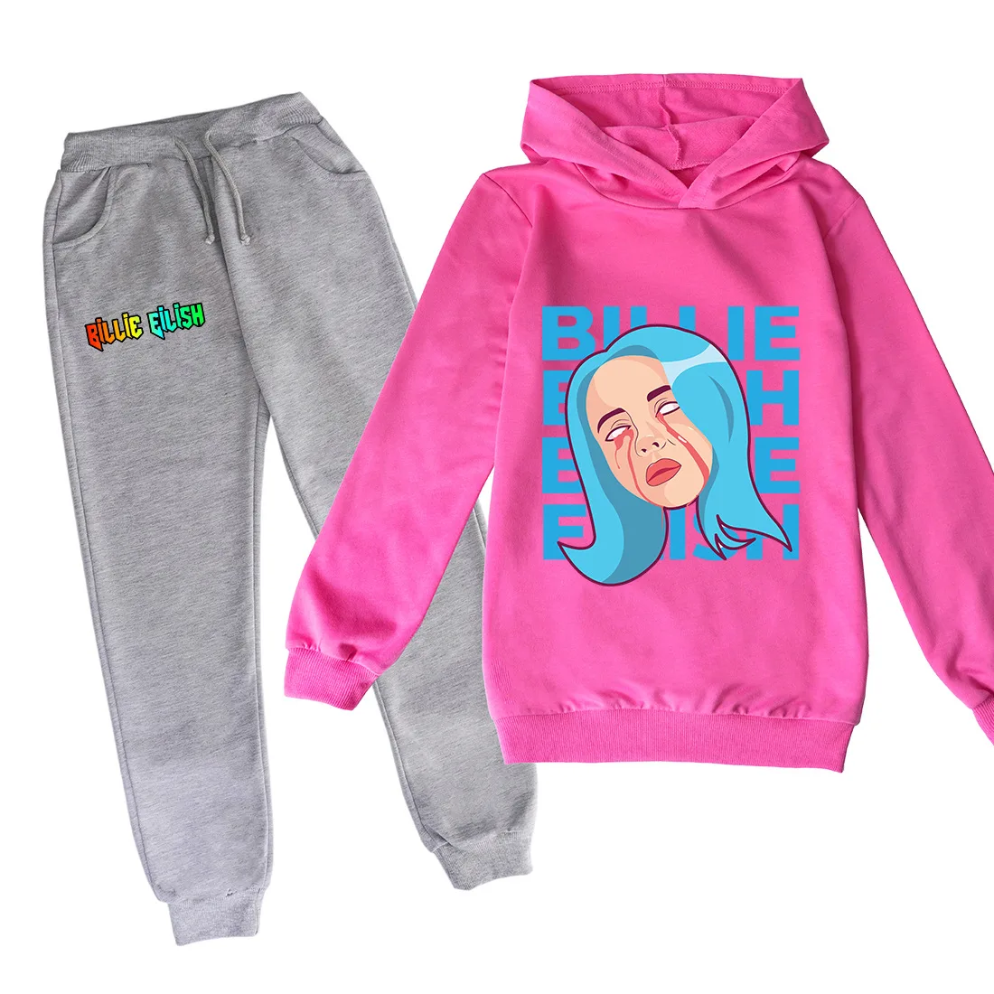 

Spring Autumn Various Colors Billie Boys Girls Kids Hoodie + Pants 2pcs Clothing Set Sweatshirt Trousers Hoody Clothes