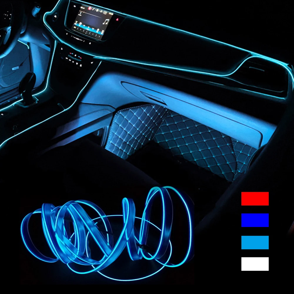 Светодиодные ленты для салона автомобиля 3 м/5 м светильник 12 В гибкий неоновый