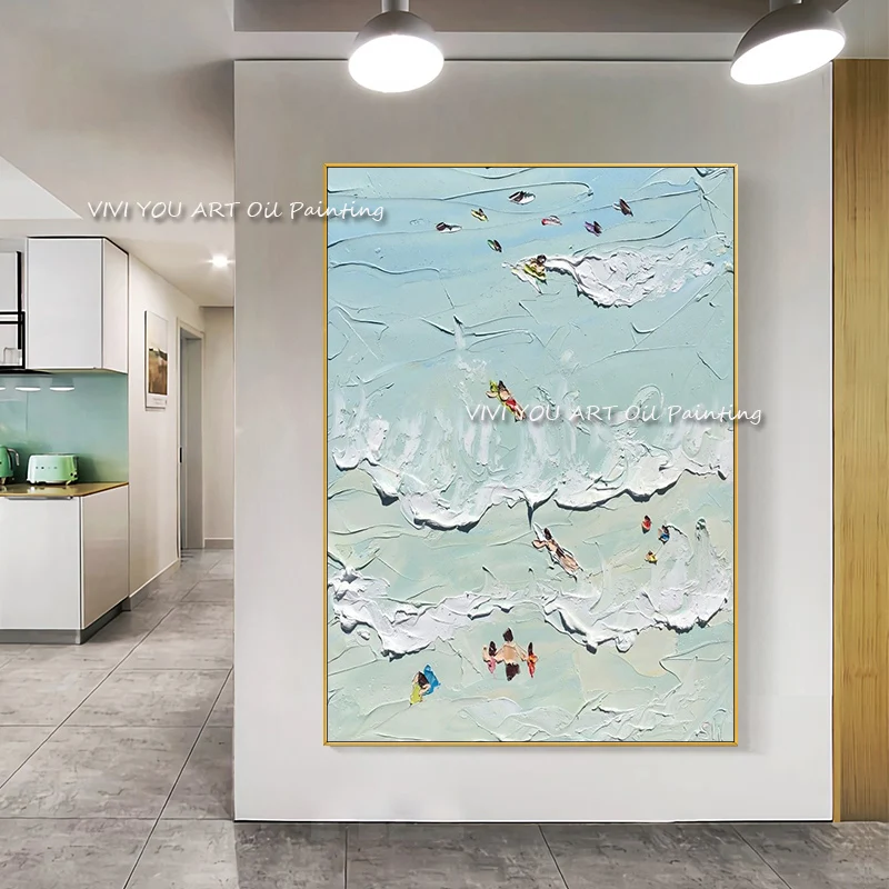 Картина маслом на холсте с изображением Человека моря пляжа | Дом и сад