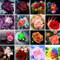 gatyztory 60x75cm frame diy painting by numbers kits colorful roses modern home wall art picture flowers paint by numbers
