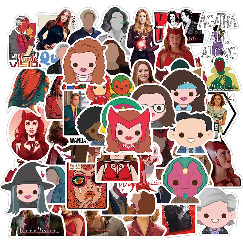 Наклейки для самостоятельной сборки 10/50 шт./компл. Marvel Classic Wanda Vision водостойкие