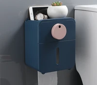 japanese minimalist toilet tissue box with drawer punch free wall mounted waterproof creative paper box mobile phone key shelf