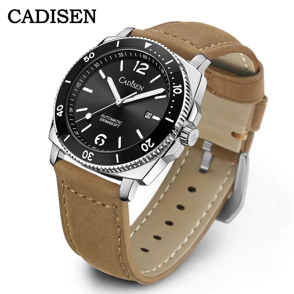 

CADISEN 2022 New Watch Japan Miyota 8215 Movement Diver 20Bar Waterproof Automatic Machinery Business Casual Luxury Wristwatch